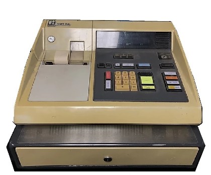 vintage cash register prop - sweda litton 2510