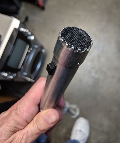 rjr props - vintage microphone - stainless steel mic, vintage microphone prop