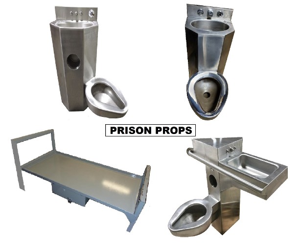 prison props, prison toilet prop, prison bed prop